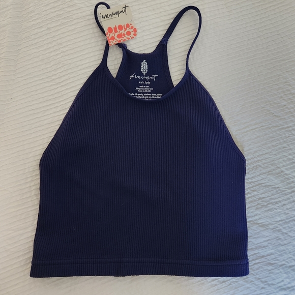 Free People Happiness Runs Tank Sports Bra Navy XS S - Picture 4 of 6